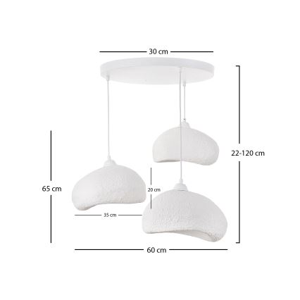 Brilagi - Luster na lankách WABI SABI 3xE27/40W/230V priemer 60 cm biela