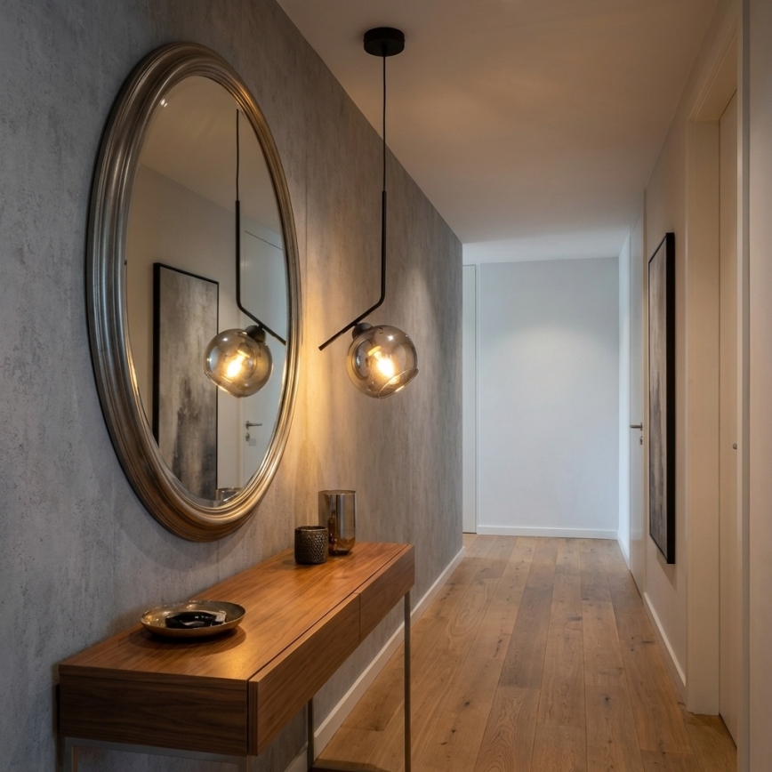 Brilagi - Luster na lanku 1xE27/60W/230V čierna/dymová sivá