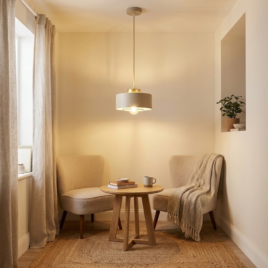 Brilagi - Luster na lanku 1xE27/60W/230V pr. 20 cm béžová/zlatá