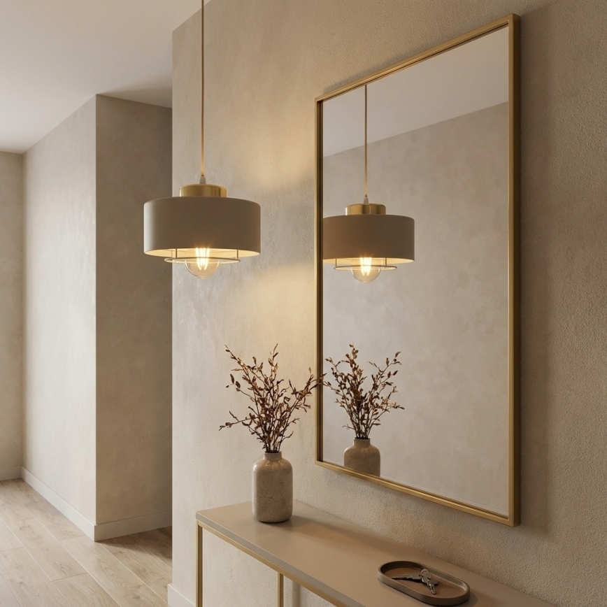 Brilagi - Luster na lanku 1xE27/60W/230V pr. 20 cm béžová/zlatá