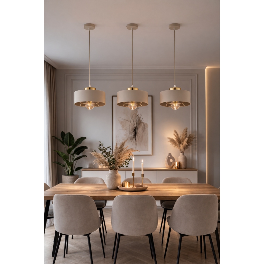 Brilagi - Luster na lanku 1xE27/60W/230V pr. 20 cm béžová/zlatá