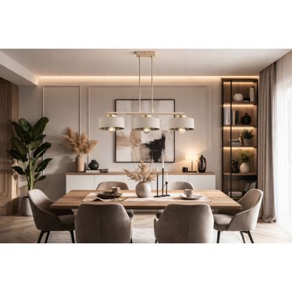 Brilagi - Luster na lanku 3xE27/60W/230V béžová/zlatá