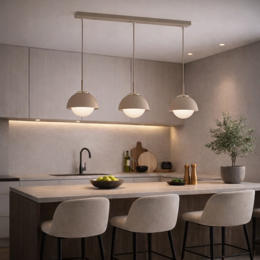 Brilagi - Luster na lanku 3xE27/60W/230V béžová/zlatá