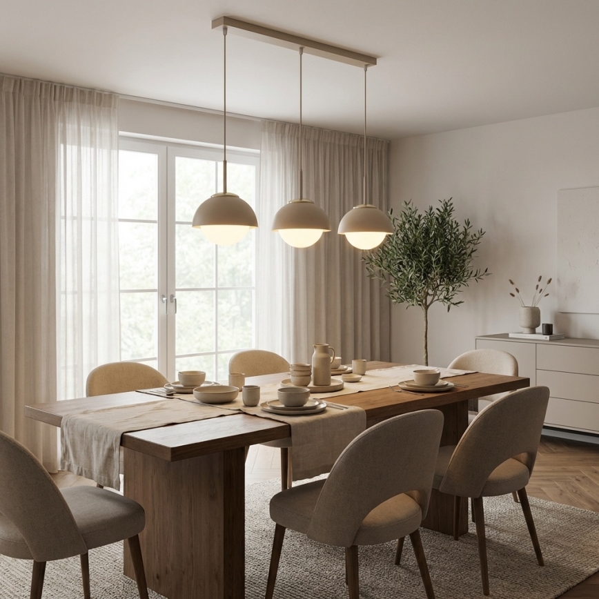 Brilagi - Luster na lanku 3xE27/60W/230V béžová/zlatá