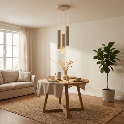 Brilagi - Luster na lanku 3xGU10/15W/230V béžová/zlatá