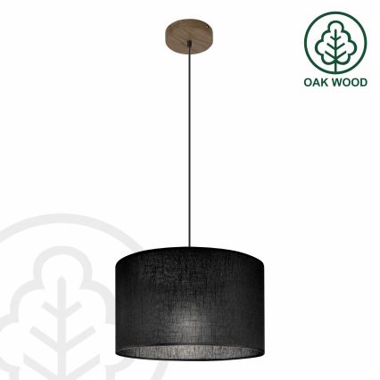 Brilagi - Luster na lanku ANTHONY 1xE27/60W/230V dub orech/čierna