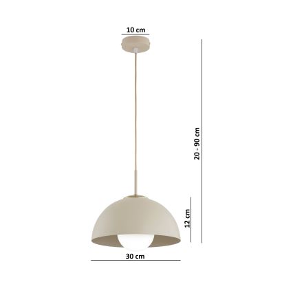 Brilagi - Luster na lanku COSMO 1xE27/60W/230V, priemer 30 cm, béžová/zlatá