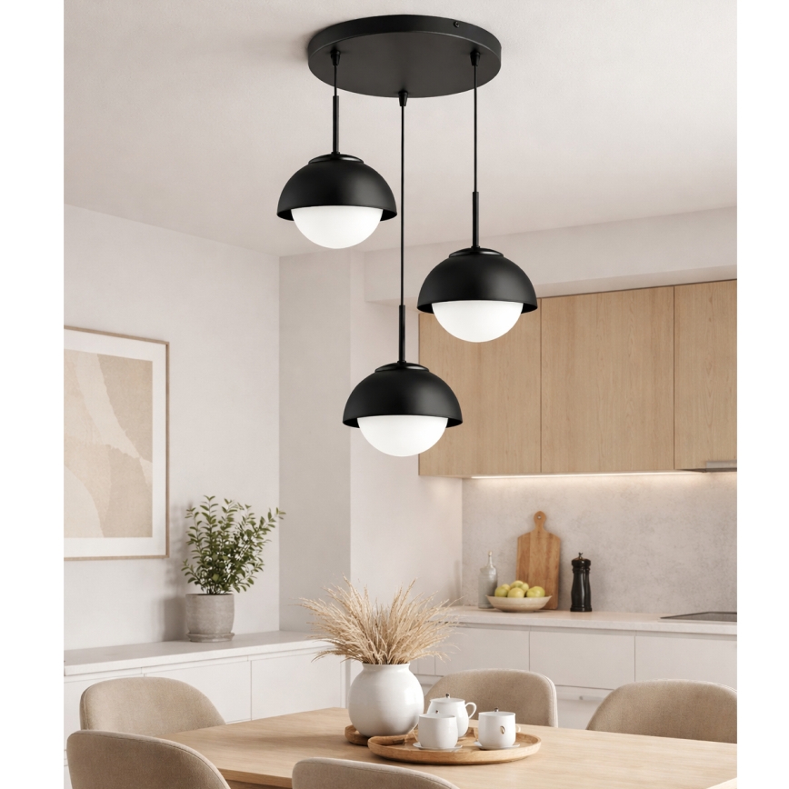 BRILAGI - Luster na lanku COSMO 3xE27/60W/230V čierna