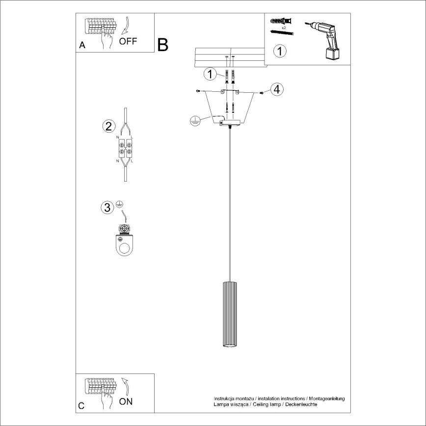 Brilagi - Luster na lanku CRESTO 1xGU10/10W/230V krémová