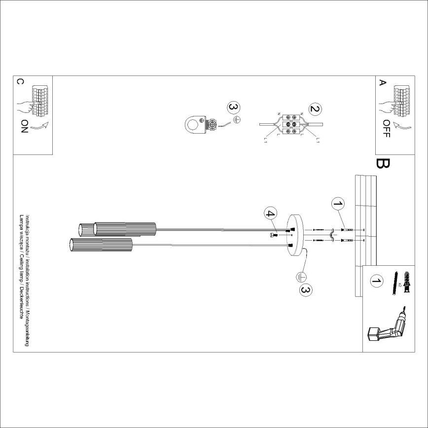 Brilagi - Luster na lanku CRESTO 3xGU10/10W/230V čierna
