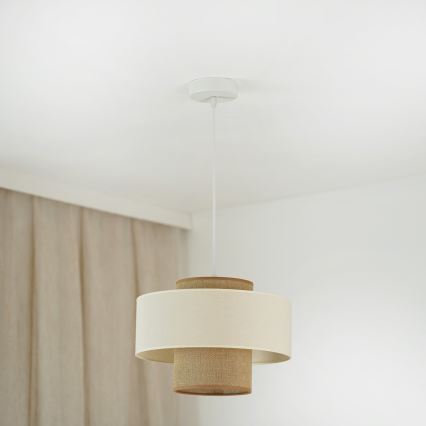 Brilagi - Luster na lanku DALLAS 1xE27/15W/230V pr. 30 cm hnedá/krémová/biela
