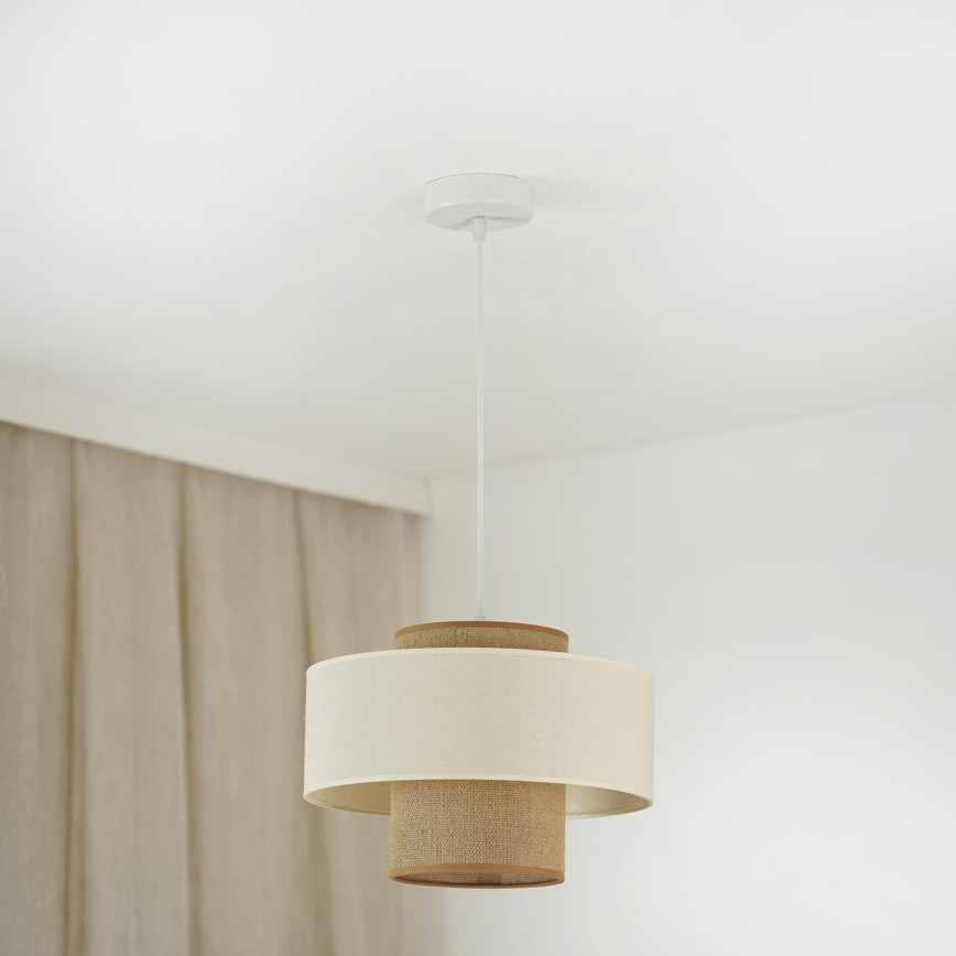 Brilagi - Luster na lanku DALLAS 1xE27/15W/230V pr. 30 cm hnedá/krémová/biela