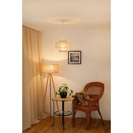 Brilagi - Luster na lanku DALLAS 1xE27/15W/230V pr. 30 cm hnedá/krémová/biela