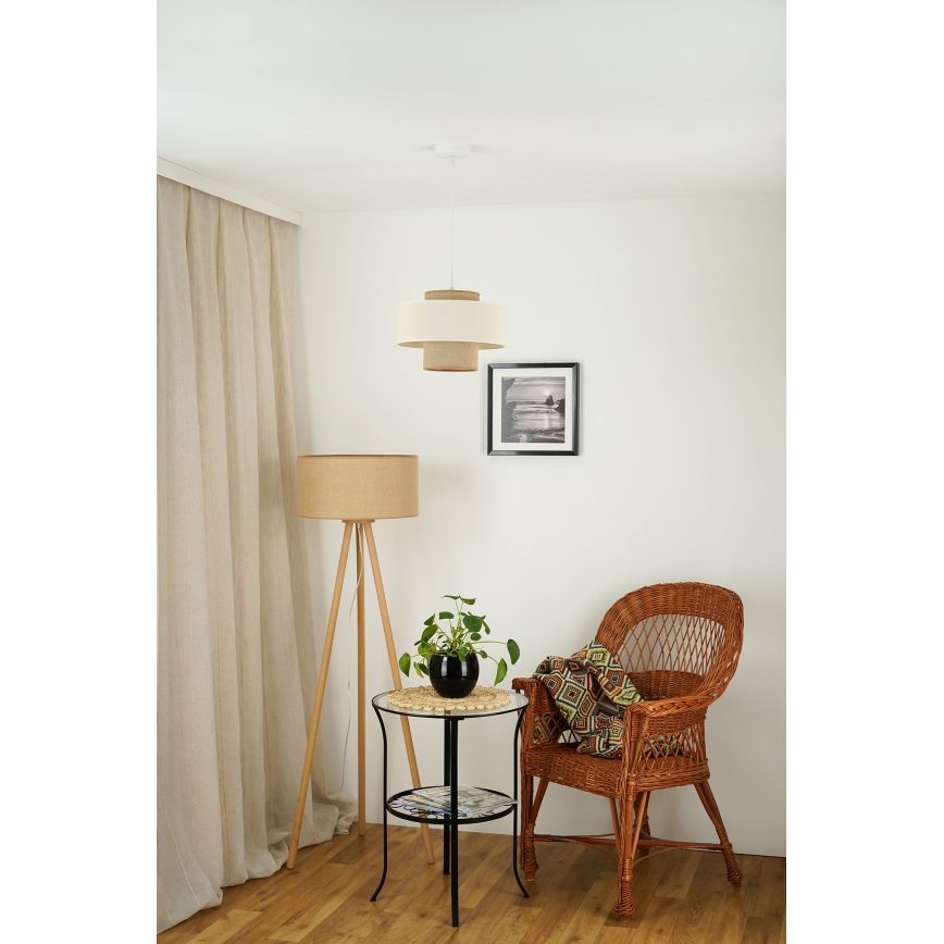 Brilagi - Luster na lanku DALLAS 1xE27/15W/230V pr. 30 cm hnedá/krémová/biela
