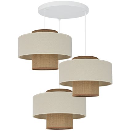 Brilagi - Luster na lanku DALLAS 3xE27/15W/230V hnedá/krémová/biela