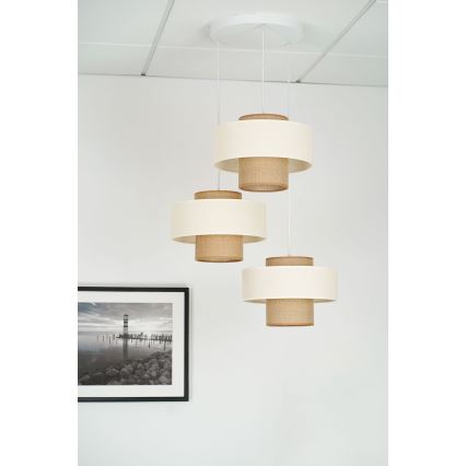 Brilagi - Luster na lanku DALLAS 3xE27/15W/230V hnedá/krémová/biela