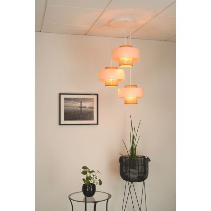 Brilagi - Luster na lanku DALLAS 3xE27/15W/230V hnedá/krémová/biela