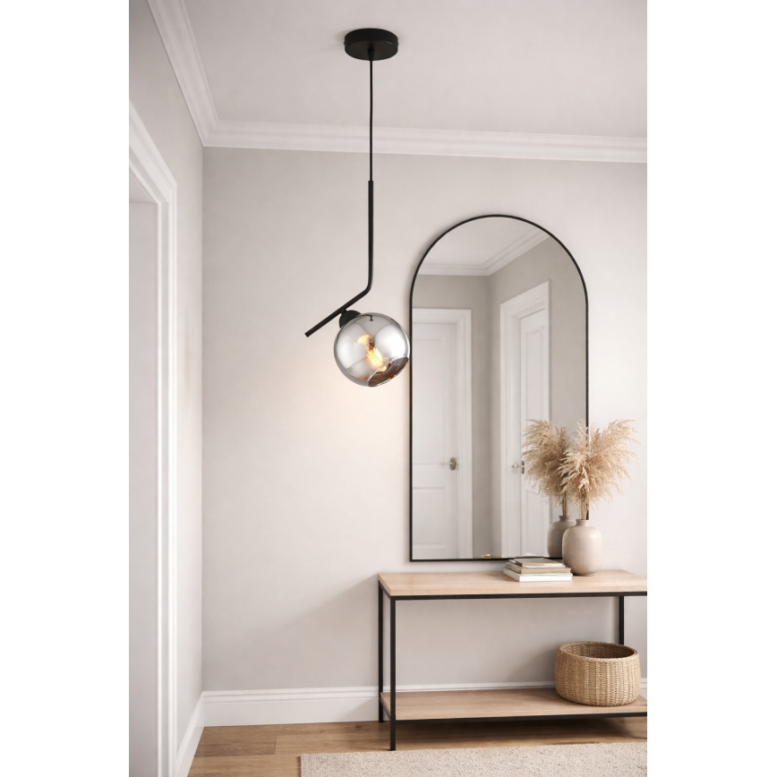 Brilagi - Luster na lanku DIOR 1xE27/60W/230V čierna/dymová sivá