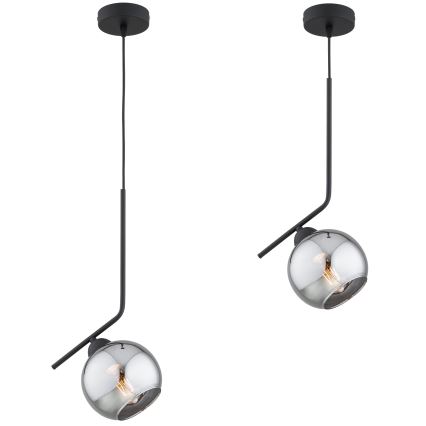 Brilagi - Luster na lanku DIOR 1xE27/60W/230V čierna/dymová sivá