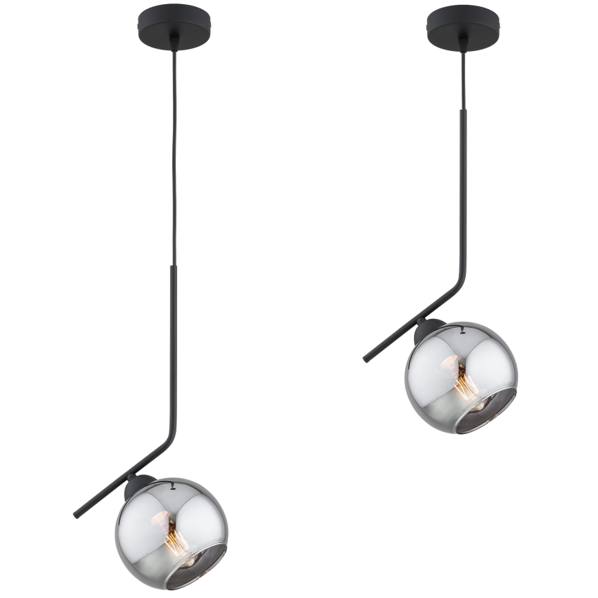 Brilagi - Luster na lanku DIOR 1xE27/60W/230V čierna/dymová sivá