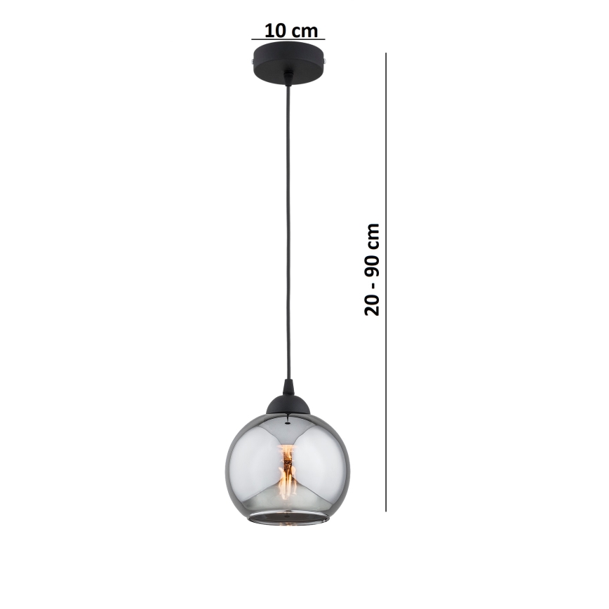 Brilagi - Luster na lanku DIOR 1xE27/60W/230V čierna/dymovošedá