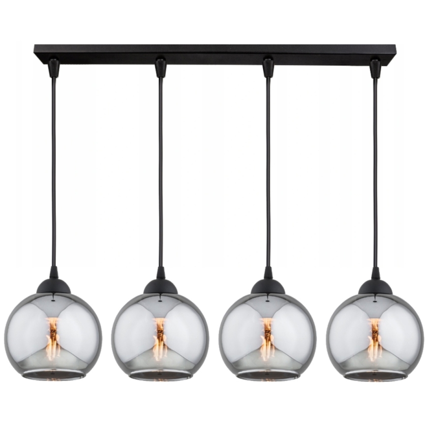 Brilagi - Luster na lanku DIOR 4xE27/60W/230V čierna/dymová sivá