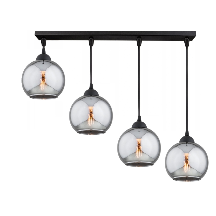 Brilagi - Luster na lanku DIOR 4xE27/60W/230V čierna/dymová sivá