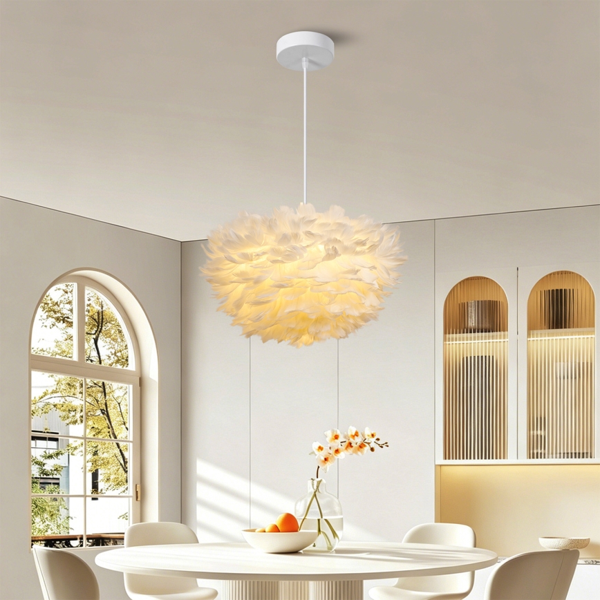 BRILAGI - Luster na lanku FEATHER 3xE27/40W/230V pr. 40 cm biely