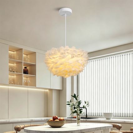 BRILAGI - Luster na lanku FEATHER 3xE27/40W/230V pr. 40 cm biely