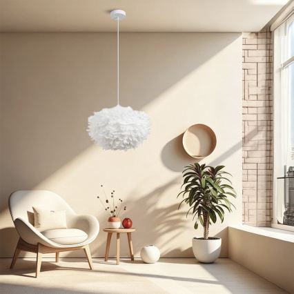 BRILAGI - Luster na lanku FEATHER 3xE27/40W/230V pr. 50 cm biela
