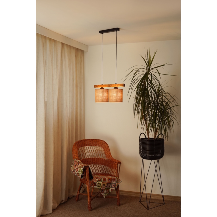 Brilagi - Luster na lanku FOREST 2xE27/15W/230V borovica/hnedá/čierna