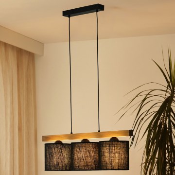 Brilagi - Luster na lanku FOREST 3xE27/15W/230V borovica/čierna