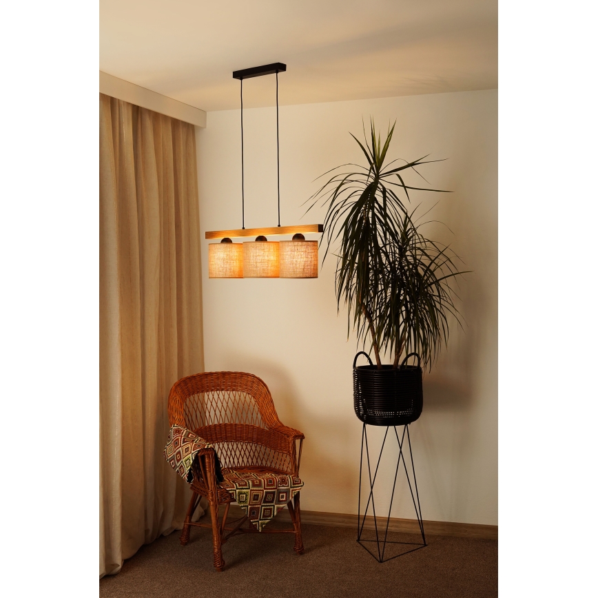 Brilagi - Luster na lanku FOREST 3xE27/15W/230V borovica/hnedá/čierna