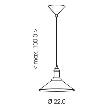 Brilagi - Luster na lanku FORGE 1xE27/60W/230V pr. 22 cm čierny