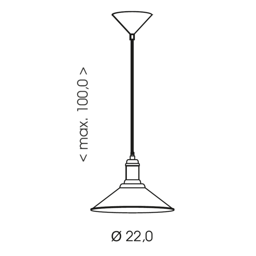 Brilagi - Luster na lanku FORGE 1xE27/60W/230V pr. 22 cm čierny