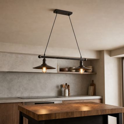 BRILAGI - Luster na lanku FORGE 2xE27/60W/230V hnedý