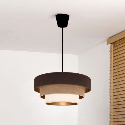 Brilagi - Luster na lanku LUNETA 1xE27/60W/230V pr. 40 cm hnedá/béžová/krémová