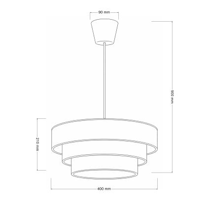 Brilagi - Luster na lanku LUNETA 1xE27/60W/230V pr. 40 cm hnedá/béžová/krémová