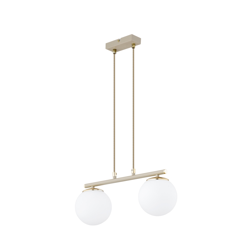 Brilagi - Luster na lanku MILO 2xE27/60W/230V béžová/zlatá