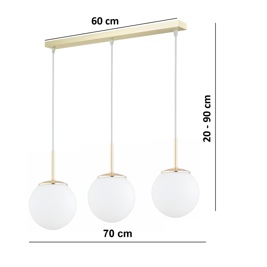 Brilagi - Luster na lanku MILO 3xE27/60W/230V zlatý