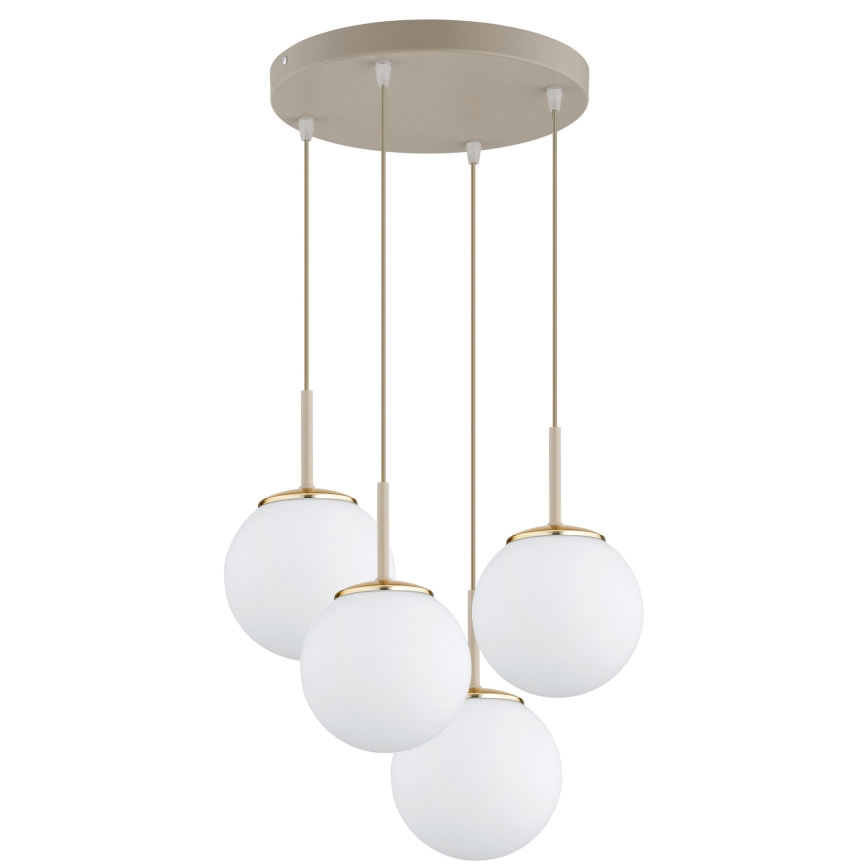 Brilagi - Luster na lanku MILO ECRU 4xE27/60W/230V béžová/zlatá