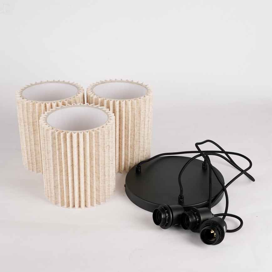 Brilagi - Luster na lanku NORDIC WAVE 3xE27/15W/230V pr. 38 cm ľan/čierna