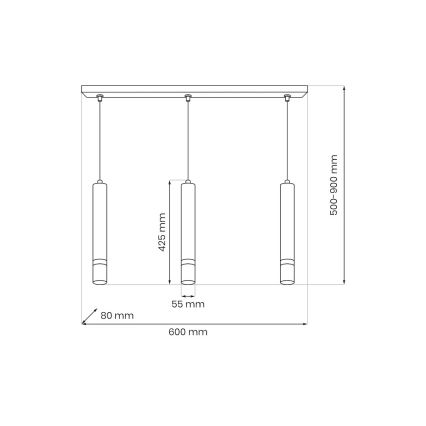 Brilagi - Luster na lanku POKER 3xGU10/25W/230V béžová/zlatá