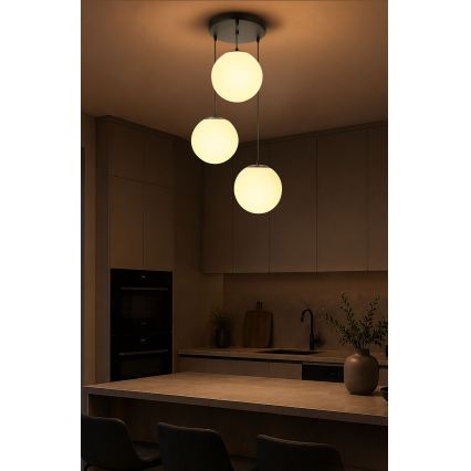 BRILAGI - Luster na lanku POLOS 3xE27/40W/230V, priemer 42 cm, čierna
