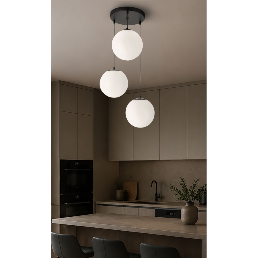 BRILAGI - Luster na lanku POLOS 3xE27/40W/230V, priemer 42 cm, čierna