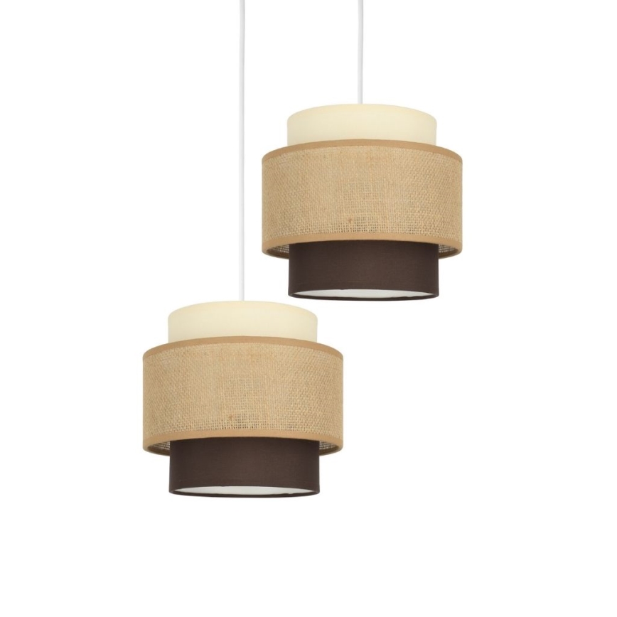 Brilagi - Luster na lanku RESNA 2xE27/60W/230V pr. 30 cm béžová/čierna