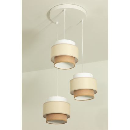 Brilagi - Luster na lanku RESNA 3xE27/60W/230V priemer 45 cm krémový/béžový