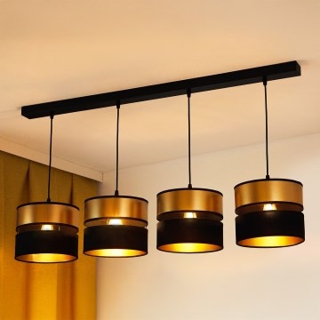 Brilagi - Luster na lanku ROYAL 4xE27/15W/230V čierna/zlatá