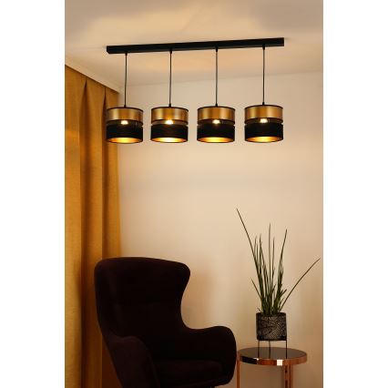 Brilagi - Luster na lanku ROYAL 4xE27/15W/230V čierna/zlatá