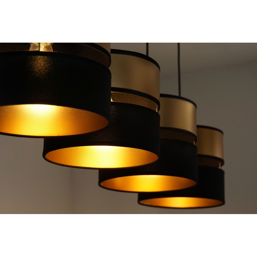 Brilagi - Luster na lanku ROYAL 4xE27/15W/230V čierna/zlatá